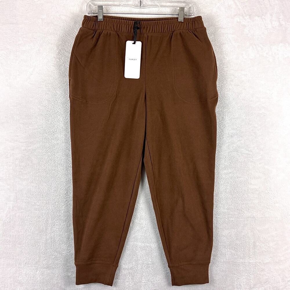 Varley Pants Womens M Brown Brushed Rib Slim Cuff Jogger Preppy Workout Yoga